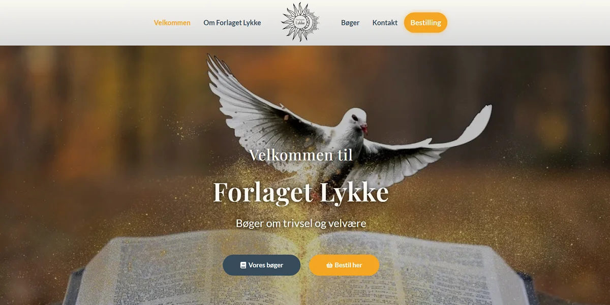 Forlaget Lykke – hjemmeside til nystartet forlag med e-commerce